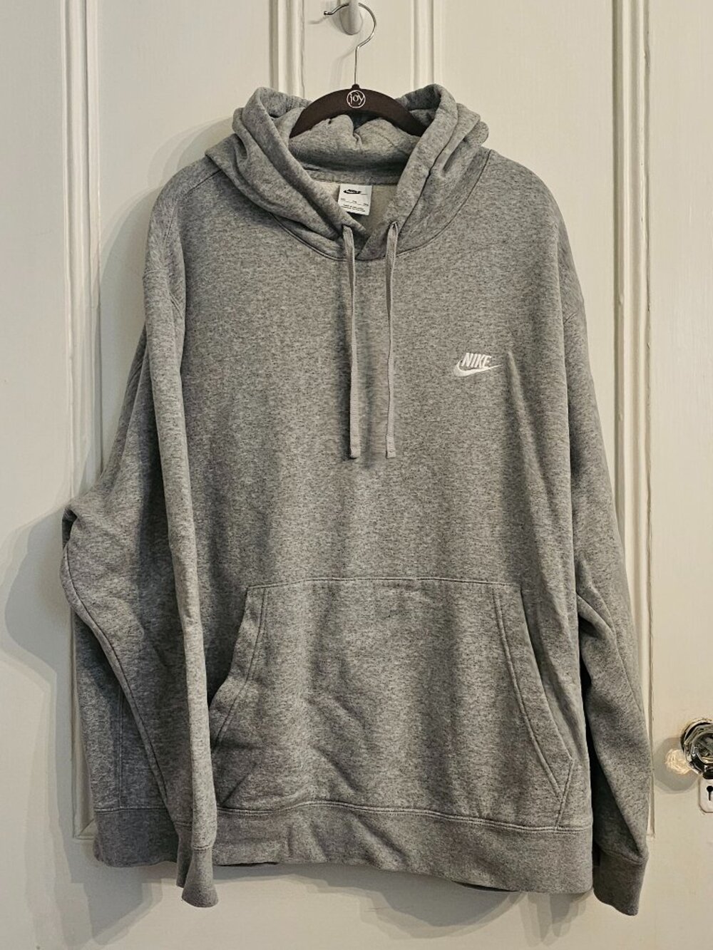 Men's Nike Hooded Sweatshirt Lt Heather Gray - VG Used Condition - Size XXL